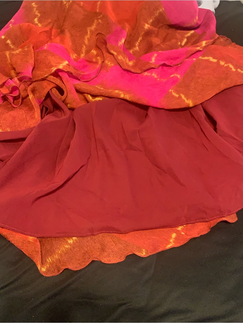 Vintage Diane Von Furstenberg 100% Silk Fuchsia and Rust Slip Dress Size 10 - Picture 9 of 9